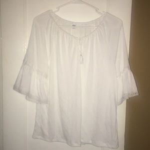 White Linen Peasant Top Boho Hippy